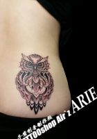 フクロウ(腰)GirlsTATTOO