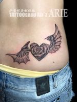 天使&悪魔.ハート(薔薇)GirlsTATTOO