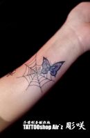 蝶&蜘蛛の巣.GirlsTATTOO